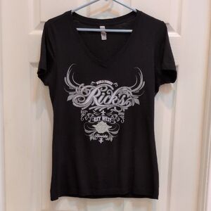 Next Level Women's Short Sleeve V-Neck Fitted Tee Rick's Key West Size Large